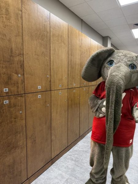 Big Al standing next to the Storage Lockers